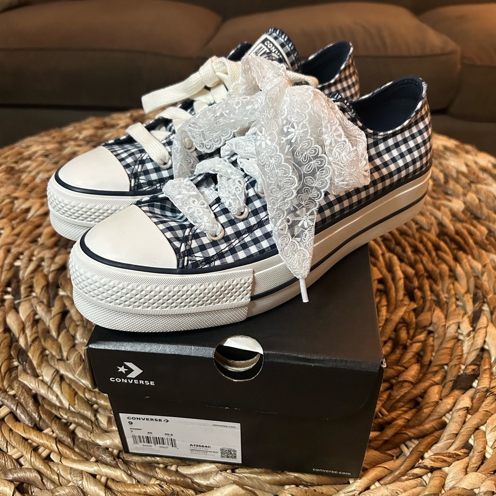 Converse Gingham platform sneakers
